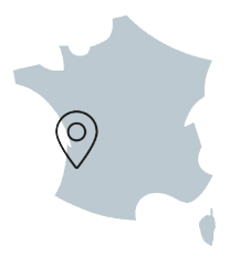 carte de France grise avec point sur Lacanau